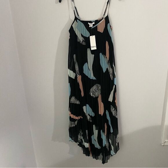 Bar 3 Women’s Pleated Contrast Midi Banana Strap Slip Dress XS - Picture 1 of 3